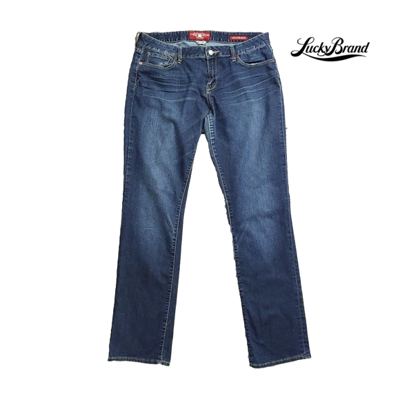 Lucky Brand Denim - LUCKY BRAND LOLA STRAIGHT EMBRD BACK POCKET JEANS